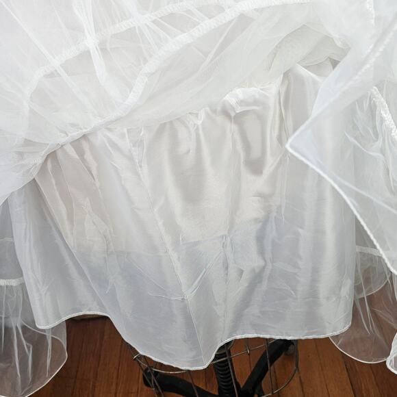 Unlabeled white cancan petticoat slip rockabilly retro square dance M - Picture 5 of 6